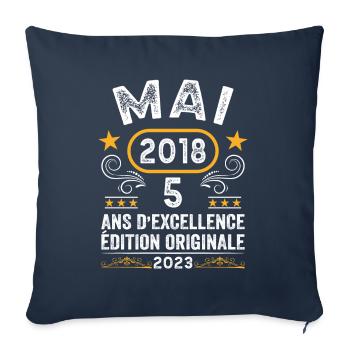 Anniversaire Vintage Idée Cadeau Mai 2018 5 - Housse de coussin décorative 45 x 45 cm - bleu marine - Devant