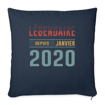Légendaire Depuis Janvier 2020 Anniversaire - Housse de coussin décorative 45 x 45 cm - bleu marine - Devant