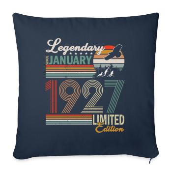 LEGENDS ARE BORN IN JANUARY 1927 - Sofa pillowcase 17,3'' x 17,3'' (45 x 45 cm) - navy - Front