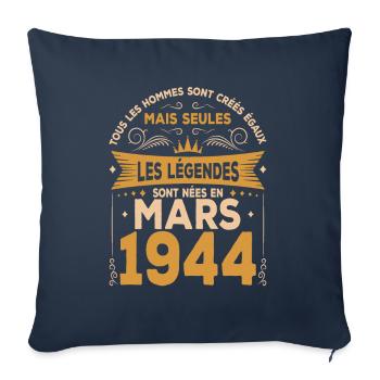 MILLÉSIME MARS 1944 ÉDITION LIMITÉE - Housse de coussin décorative 45 x 45 cm - bleu marine - Devant