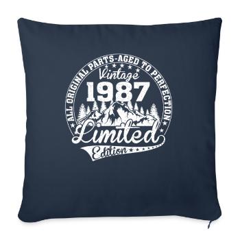 Original depuis 1987 Vintage Retro Birthday - Housse de coussin décorative 45 x 45 cm - bleu marine - Devant
