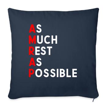 Autant de repos que possible AMRAP drôle - Housse de coussin décorative 45 x 45 cm - bleu marine - Devant
