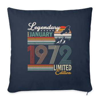 Oldtimer January 1972 Born Birthday - Sofa pillowcase 17,3'' x 17,3'' (45 x 45 cm) - navy - Front