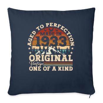 Les légendes sont nées en mars 1933 - 90 ans - Housse de coussin décorative 45 x 45 cm - bleu marine - Devant