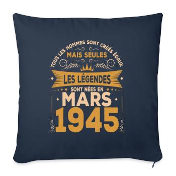 MILLÉSIME MARS 1945 ÉDITION LIMITÉE - Housse de coussin décorative 45 x 45 cm - bleu marine - Devant