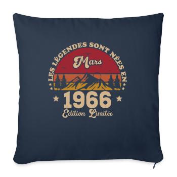 57th anniversary March Born in 1966 Gift idea - Sofa pillowcase 17,3'' x 17,3'' (45 x 45 cm) - navy - Front