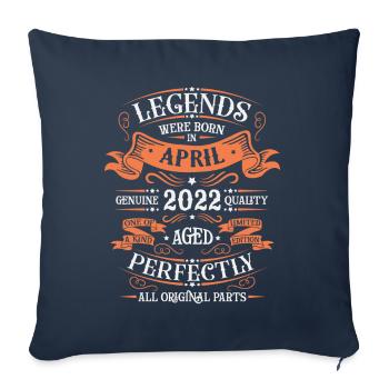 Avril 2022 | Avril 2022 anniversaire 2022 - Housse de coussin décorative 45 x 45 cm - bleu marine - Devant