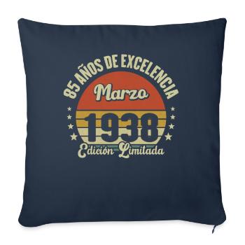 Mars 1938 Anniversaire Idée Cadeau Vintage 1938 - Housse de coussin décorative 45 x 45 cm - bleu marine - Devant