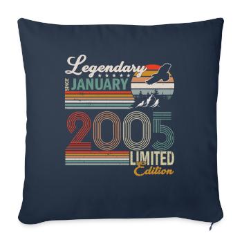 Legend since January 2005 - Sofa pillowcase 17,3'' x 17,3'' (45 x 45 cm) - navy - Front