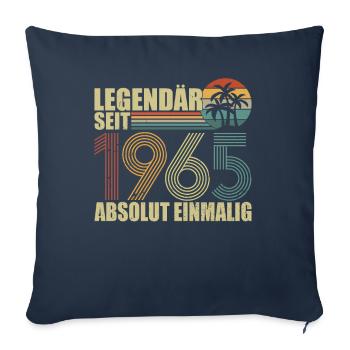1965 | Vintage Légendaire depuis 1965 anniversaire - Housse de coussin décorative 45 x 45 cm - bleu marine - Devant