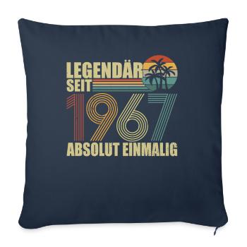 1967| Vintage Legendary since 1967 anniversary - Sofa pillowcase 17,3'' x 17,3'' (45 x 45 cm) - navy - Front