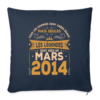 Mars 2014 | Mars 2014 anniversaire 2014 - Housse de coussin décorative 45 x 45 cm - bleu marine - Devant