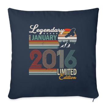 Legendary since January 2016 - Sofa pillowcase 17,3'' x 17,3'' (45 x 45 cm) - navy - Front