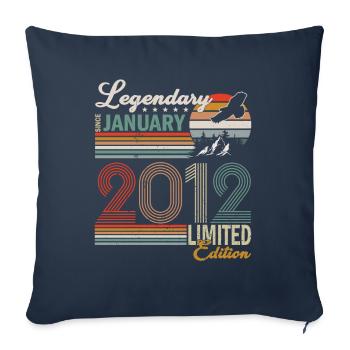 Légendaire Depuis Janvier 2012 - Housse de coussin décorative 45 x 45 cm - bleu marine - Devant