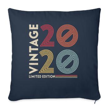 Vintage Rétro Cadeau d’anniversaire 2020 Vintage - Housse de coussin décorative 45 x 45 cm - bleu marine - Devant