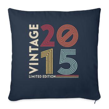 Vieille école 2015 - Housse de coussin décorative 45 x 45 cm - bleu marine - Devant