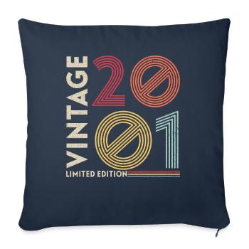 20ème anniversaire Millésime 2001 Légendaire depuis 2001 - Housse de coussin décorative 45 x 45 cm - bleu marine - Devant