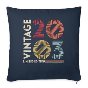 Millésime 2003 Anniversaire - Housse de coussin décorative 45 x 45 cm - bleu marine - Devant