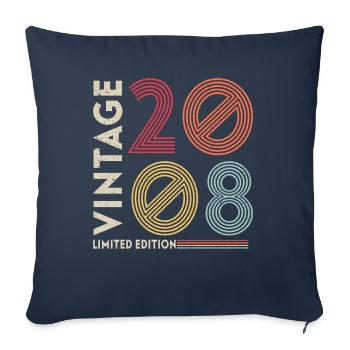 Vintage 2008 Birthday - Sofa pillowcase 17,3'' x 17,3'' (45 x 45 cm) - navy - Front