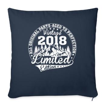 Born 2018 Vintage Retro Anniversary - Sofa pillowcase 17,3'' x 17,3'' (45 x 45 cm) - navy - Front