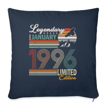 January 1996. Birthday present January 1996. - Sofa pillowcase 17,3'' x 17,3'' (45 x 45 cm) - navy - Front
