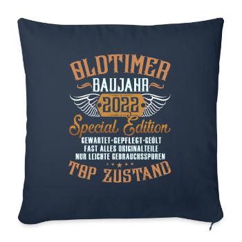 Oldtimer im Ruhestand 2022 Rentner Oldtimer - Housse de coussin décorative 45 x 45 cm - bleu marine - Devant