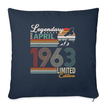 April 1963 Birthday April 1963 Gift - Sofa pillowcase 17,3'' x 17,3'' (45 x 45 cm) - navy - Front