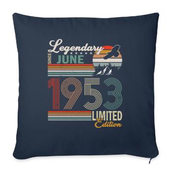 June 1953 Original 1953 Anniversary 1953 June - Sofa pillowcase 17,3'' x 17,3'' (45 x 45 cm) - navy - Front