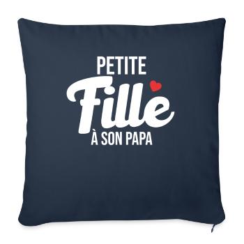 Petite Fille à Son Papa - Housse de coussin décorative 45 x 45 cm - bleu marine - Devant