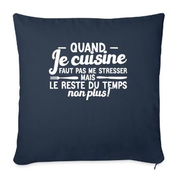 Je cuisine mais je ne fais pas la vaisselle humour - Housse de coussin décorative 45 x 45 cm - bleu marine - Devant