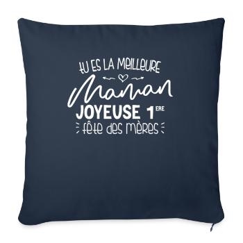 Première Fête Des Mères 2023 - Housse de coussin décorative 45 x 45 cm - bleu marine - Devant