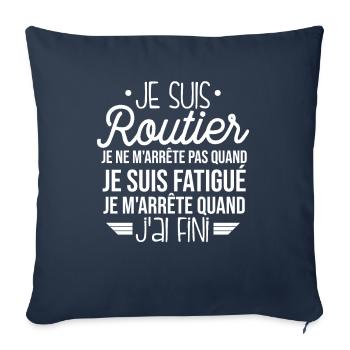 Je Suis Routier - Housse de coussin décorative 45 x 45 cm - bleu marine - Devant