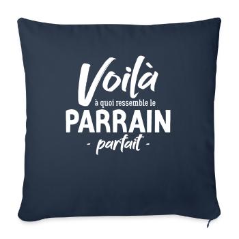 Le Parrain Parfait : Découvrez Son Apparence - Housse de coussin décorative 45 x 45 cm - bleu marine - Devant