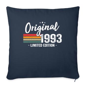 Cadeau d’anniversaire vintage original 1993 - Housse de coussin décorative 45 x 45 cm - bleu marine - Devant