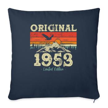 Vintage retro birthday gift 1953 - Sofa pillowcase 17,3'' x 17,3'' (45 x 45 cm) - navy - Front