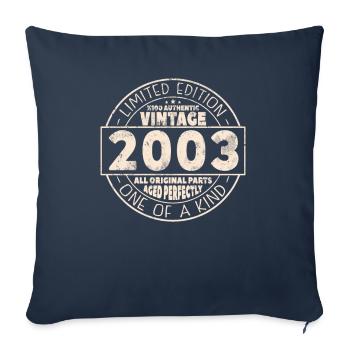 Original Vintage 2003 Anniversaire - Housse de coussin décorative 45 x 45 cm - bleu marine - Devant