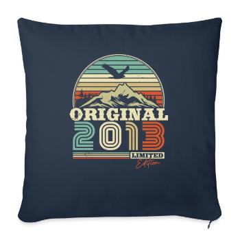 Cadeau d’anniversaire original en édition limitée 2013 - Housse de coussin décorative 45 x 45 cm - bleu marine - Devant