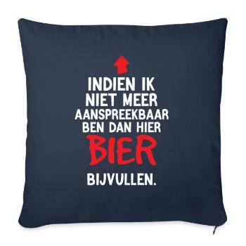 Bier Bijvullen - Onweerstaanbaar Biergrap - Sofakissenbezug 45 x 45 cm - Navy - Vorne