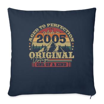 Original 2005 Célébrant 18 ans de légende - Housse de coussin décorative 45 x 45 cm - bleu marine - Devant
