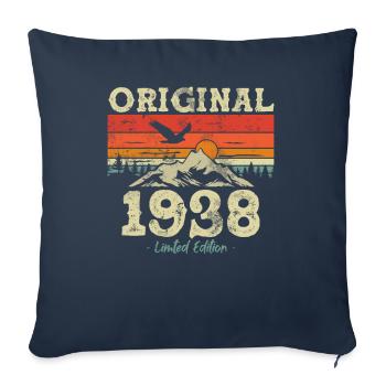 85th Birthday Woman Man Vintage 1938 85 Years - Sofa pillowcase 17,3'' x 17,3'' (45 x 45 cm) - navy - Front