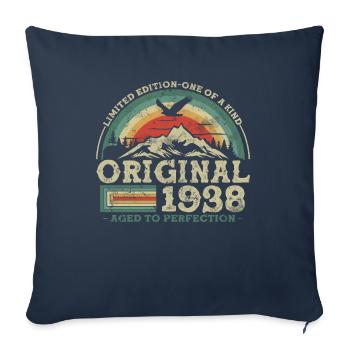 85th Birthday Woman Man Vintage 1938 85 Years - Sofa pillowcase 17,3'' x 17,3'' (45 x 45 cm) - navy - Front