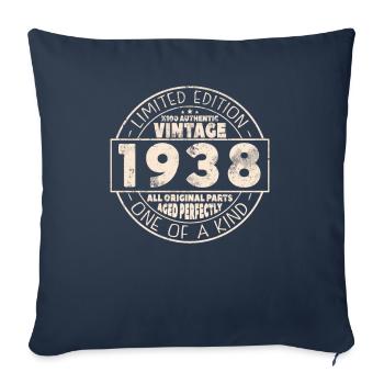 85th Birthday Woman Man Vintage 1938 85 Years - Sofa pillowcase 17,3'' x 17,3'' (45 x 45 cm) - navy - Front