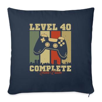 Cadeau Anniv. Vintage Niv. 40 Éd. Limitée - Housse de coussin décorative 45 x 45 cm - bleu marine - Devant
