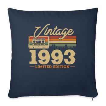 Cadeau d'anniversaire Vintage 1993 Édition Limitée - Housse de coussin décorative 45 x 45 cm - bleu marine - Devant