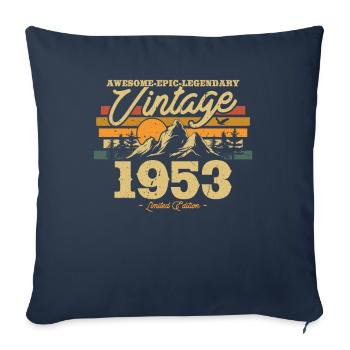 Vintage Birthday Gift 1953 - Sofa pillowcase 17,3'' x 17,3'' (45 x 45 cm) - navy - Front