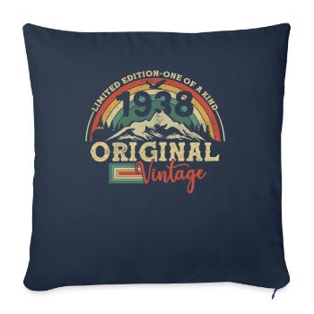 Cadeau d’anniversaire 1938 - Housse de coussin décorative 45 x 45 cm - bleu marine - Devant