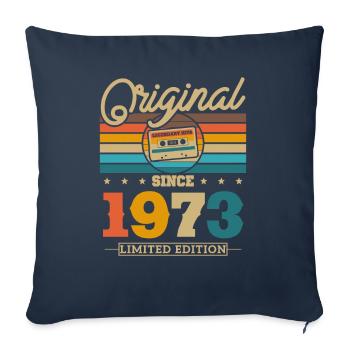 Original depuis 1973 - Edition limitée - Housse de coussin décorative 45 x 45 cm - bleu marine - Devant
