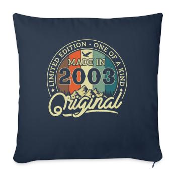 Original from 2003, age 2023 - Sofa pillowcase 17,3'' x 17,3'' (45 x 45 cm) - navy - Front