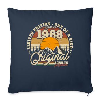 Vintage 1968 Geburtstagsgeschenk - Housse de coussin décorative 45 x 45 cm - bleu marine - Devant