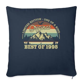 Vintage 1998 Cadeau d’anniversaire - Housse de coussin décorative 45 x 45 cm - bleu marine - Devant